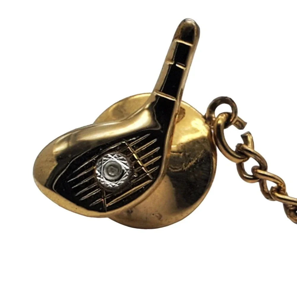 Golf Club Driver Tie Tack Dunhaven Diamond‎ Lapel Pin Sport Golfer Jewelry